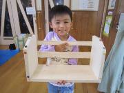 写真:親子でとんかちの様子