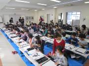 写真:親子習字教室の様子